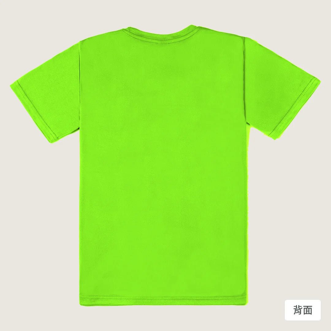 諧教 013｜瓶凍人（淺色衣款）｜涼感排汗機能衫 螢光綠 背面