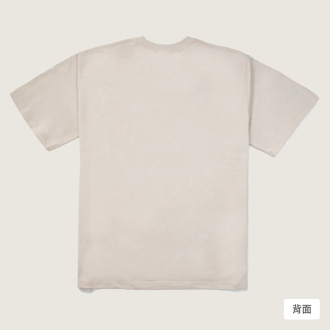 諧教 013｜瓶凍人（淺色衣款）｜280g 重磅落肩棉T 燕麥色 背面