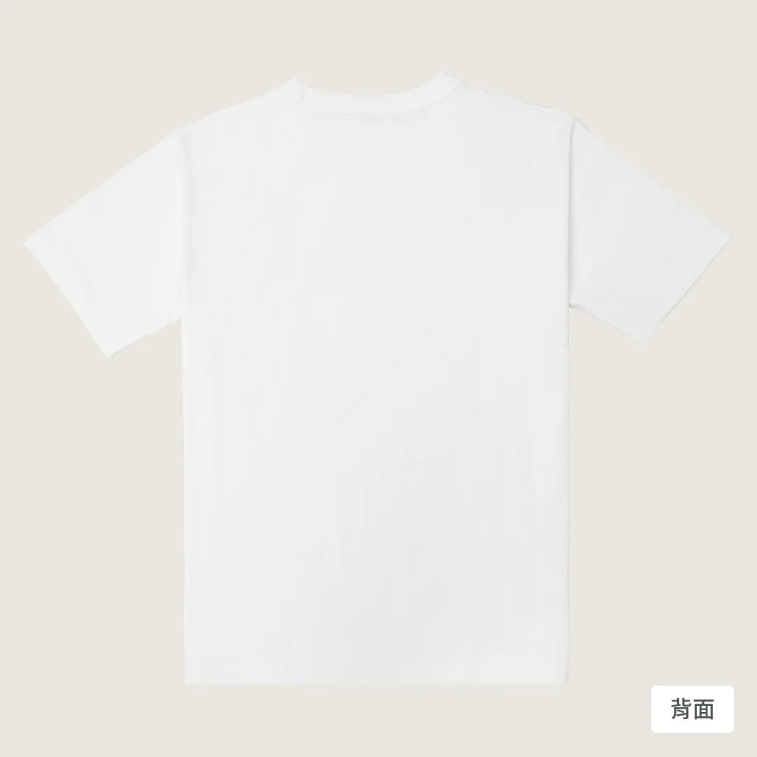 諧教 003｜雞籠人（淺色衣款）｜重磅落肩棉T 珍珠白 背面