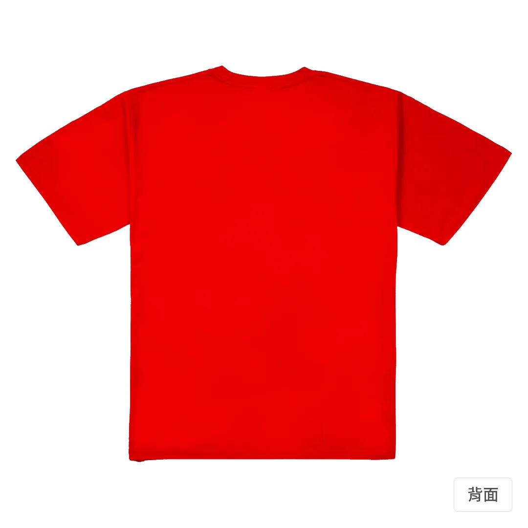 諧教 012｜糕熊人（深色衣款）｜240g 重磅落肩棉T 紅色 背面