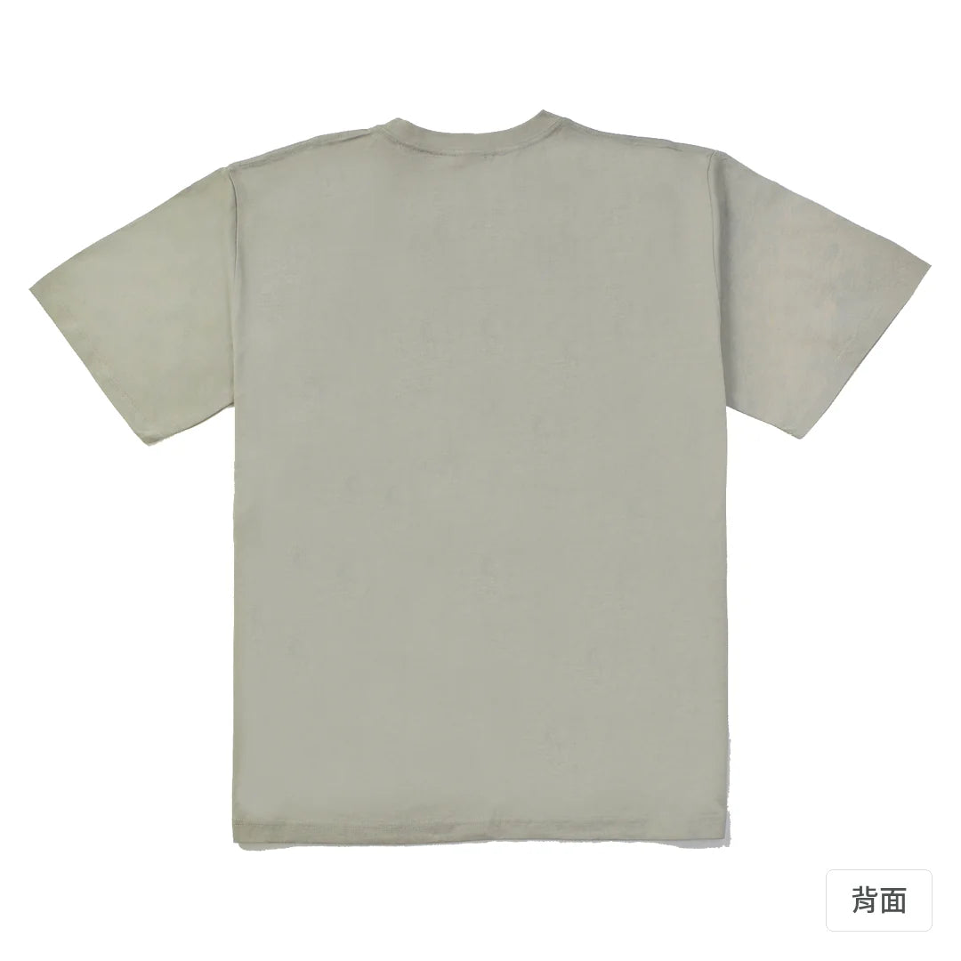 諧教 004｜逃猿人（淺色衣款）｜240g 重磅落肩棉T 銀灰 背面