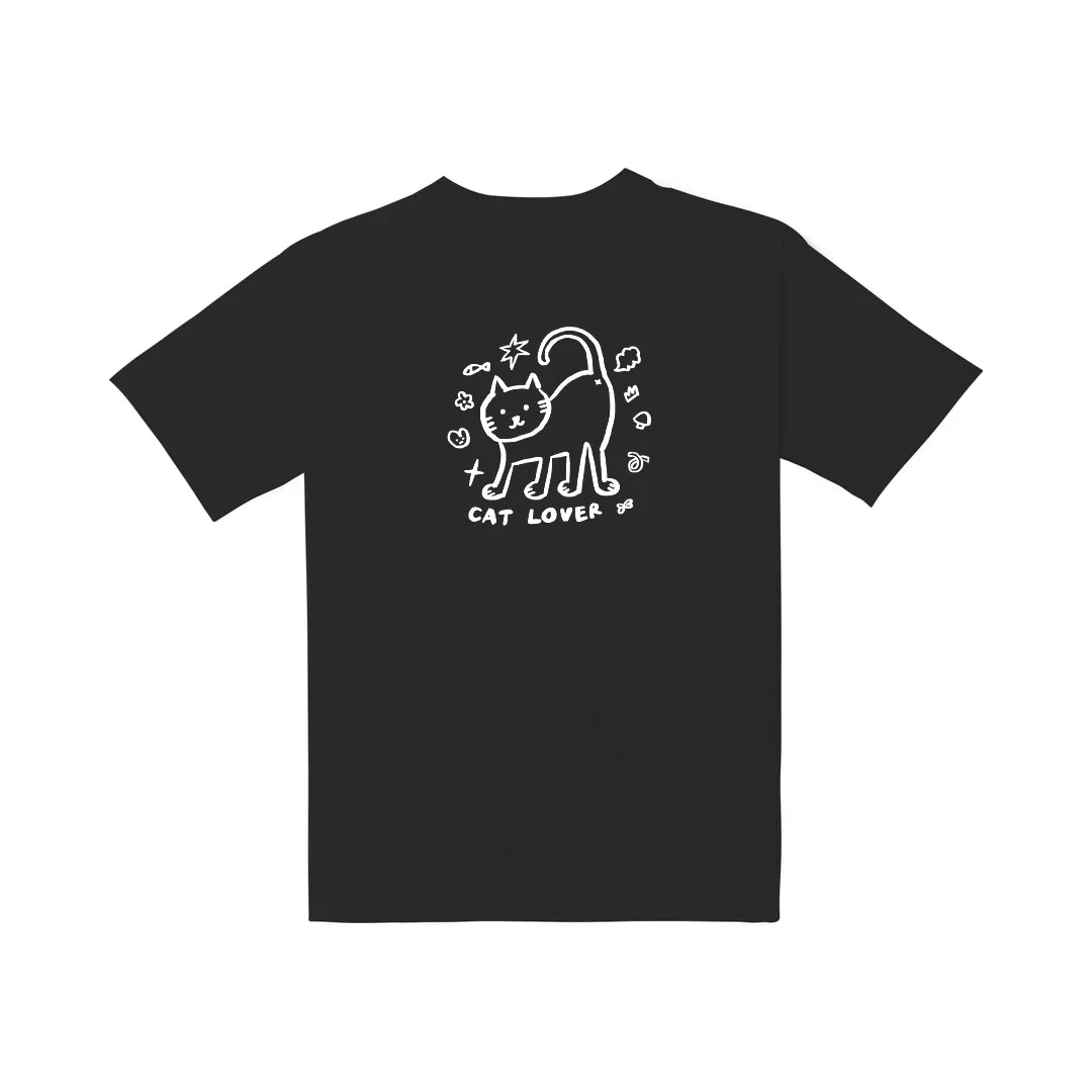 愛貓那派｜重磅落肩棉T 暗夜灰 背面