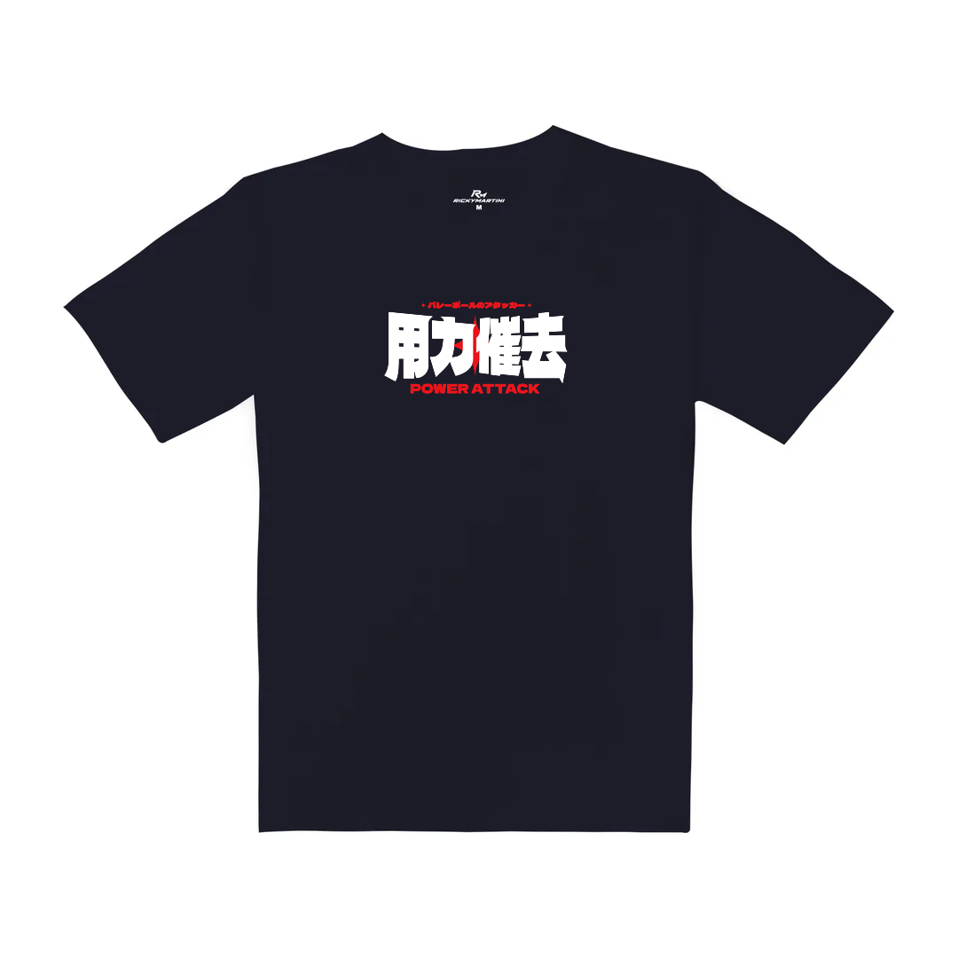 用力催球｜重磅落肩棉T 海軍藍 正面