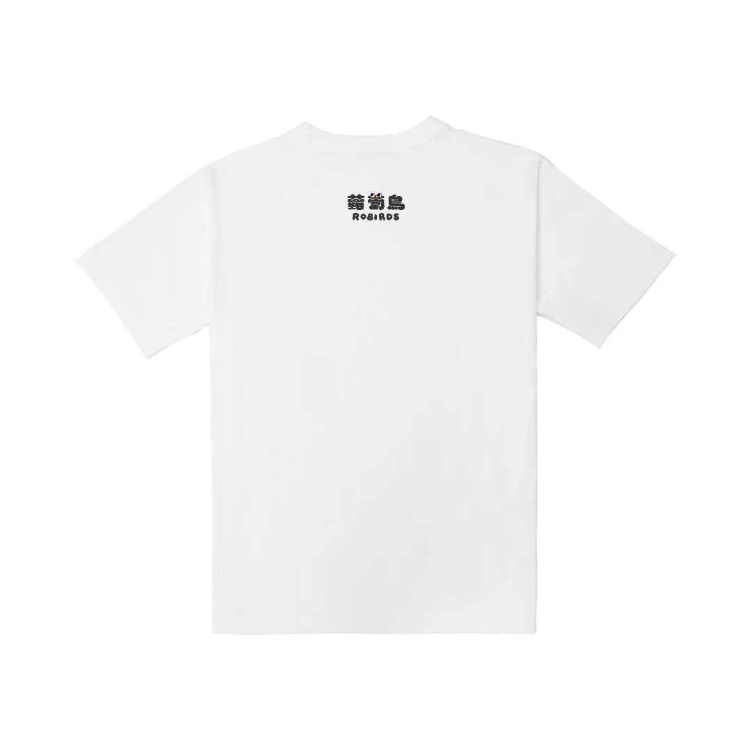 蘿蔔鳥尖叫盆栽｜重磅落肩棉T 珍珠白 背面