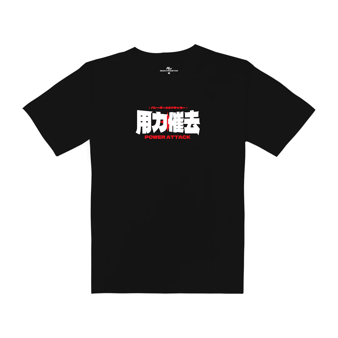 用力催球｜重磅落肩棉T 質感黑 正面