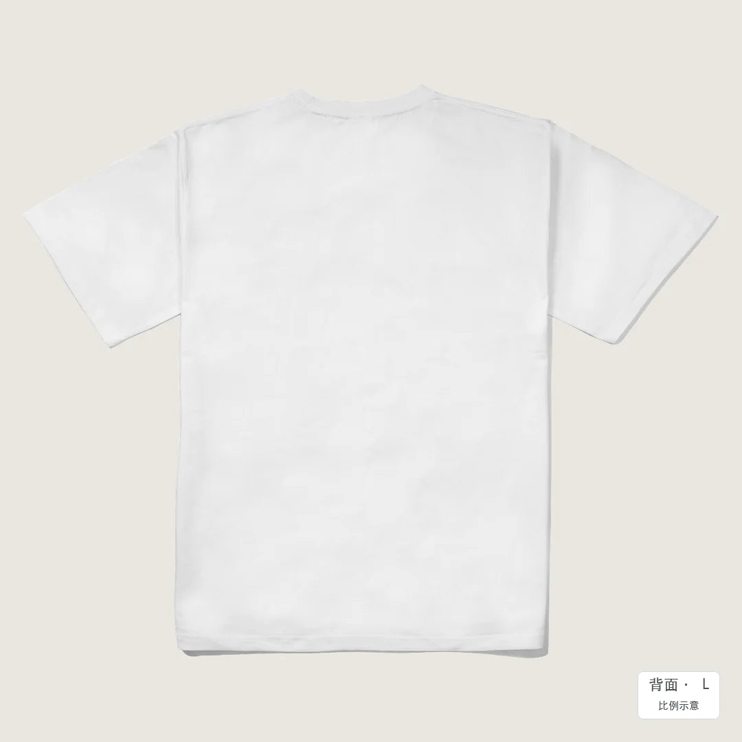 戀愛串燒01｜白色240g 重磅落肩棉T 白色 背面