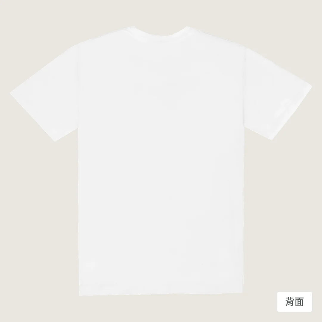 諧教 014｜畫臉人（淺色衣款）｜180g 精梳棉圓筒T 白色 背面