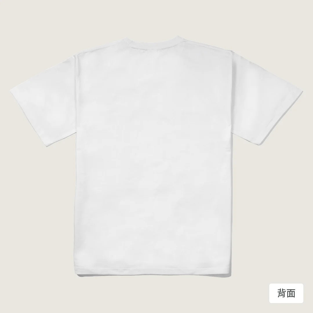 諧教 004｜逃猿人（淺色衣款）｜240g 重磅落肩棉T 白色 背面
