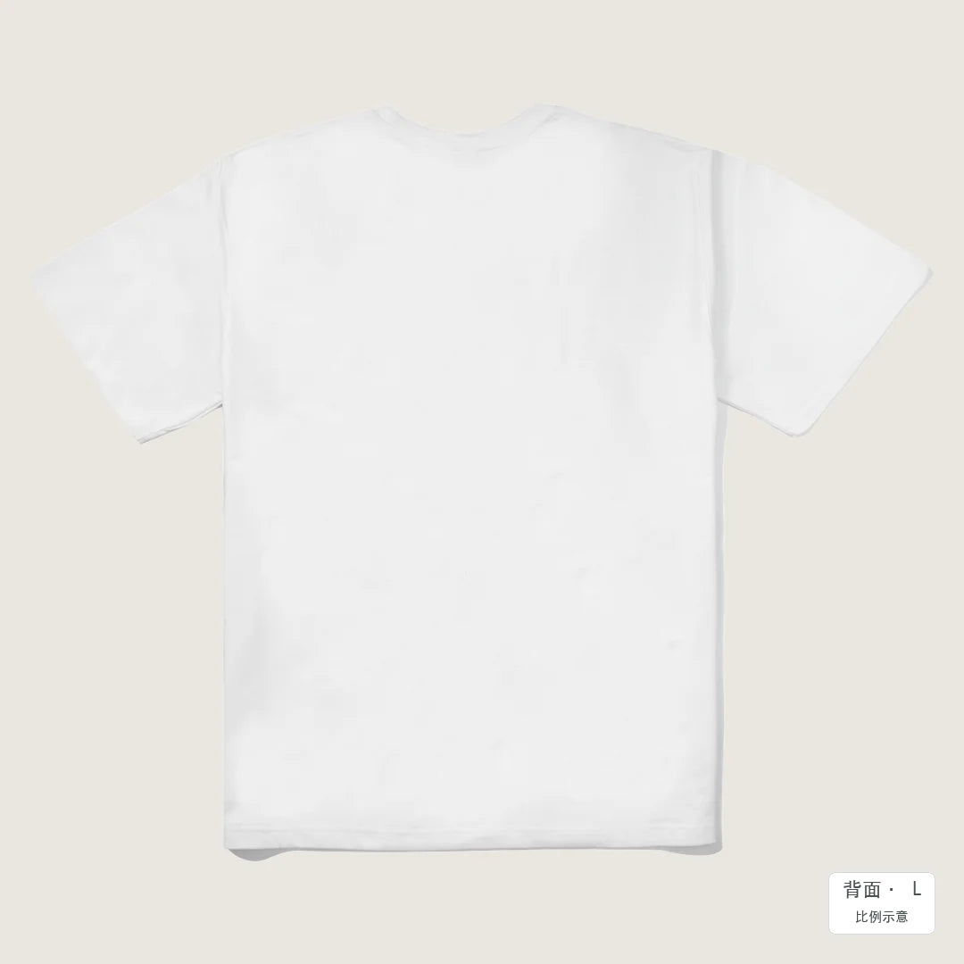 戀愛串燒02｜白色280g 重磅落肩棉T 白色 背面