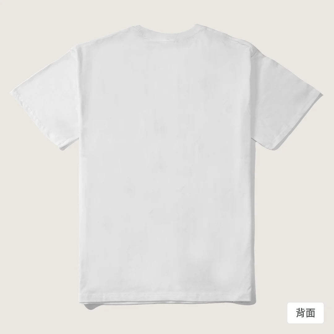 諧教 004｜逃猿人（淺色衣款）｜210g 精梳棉T 白色 背面